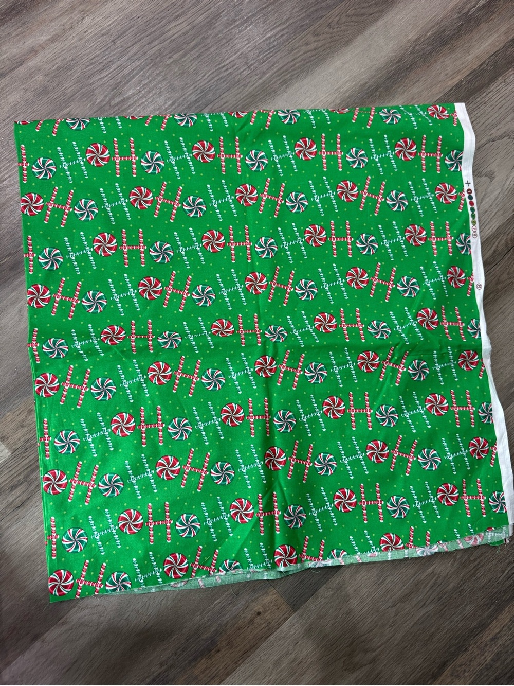 Christmas ho ho ho cotton fabric red-and-white candy canes, peppermint swirls